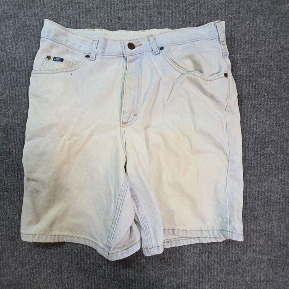 Lee Denim Shorts Mens 31 Blue Light Wash Regular Fit Bermuda Casual Summer
